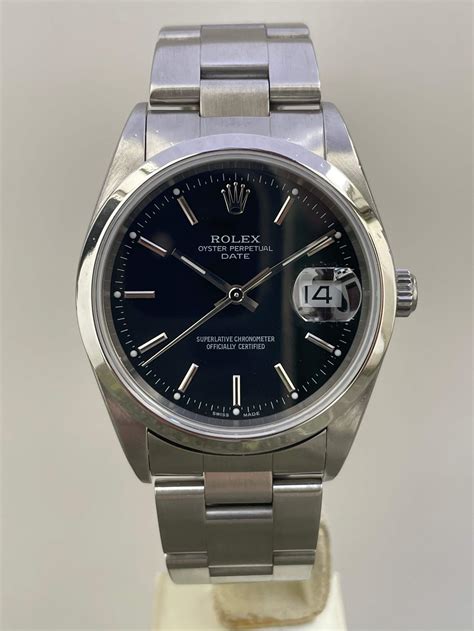 date 34 rolex prezzo quadrante nero|Orologio Rolex Oyster Perpetual 34 in acciaio Oystersteel.